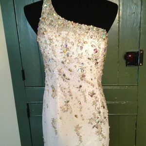 La Femme white gown worn once size 8